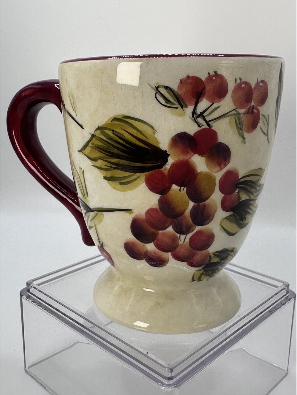 Vintage Oneida Tuscan Harvest Footed Hand Painted Earthenware Coffee Mug